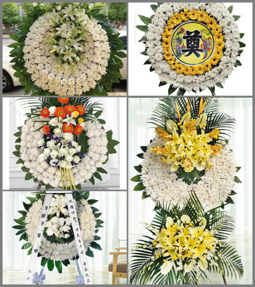 四川成都彭州市九尺镇鹿鹤村花圈速递