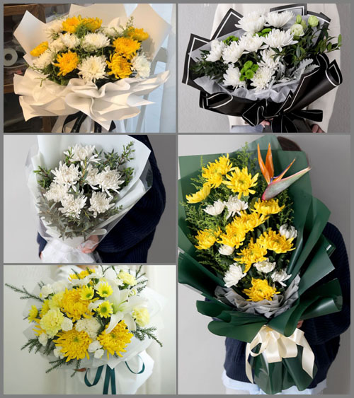 四川成都彭州市九尺镇鹿鹤村白事花束代送